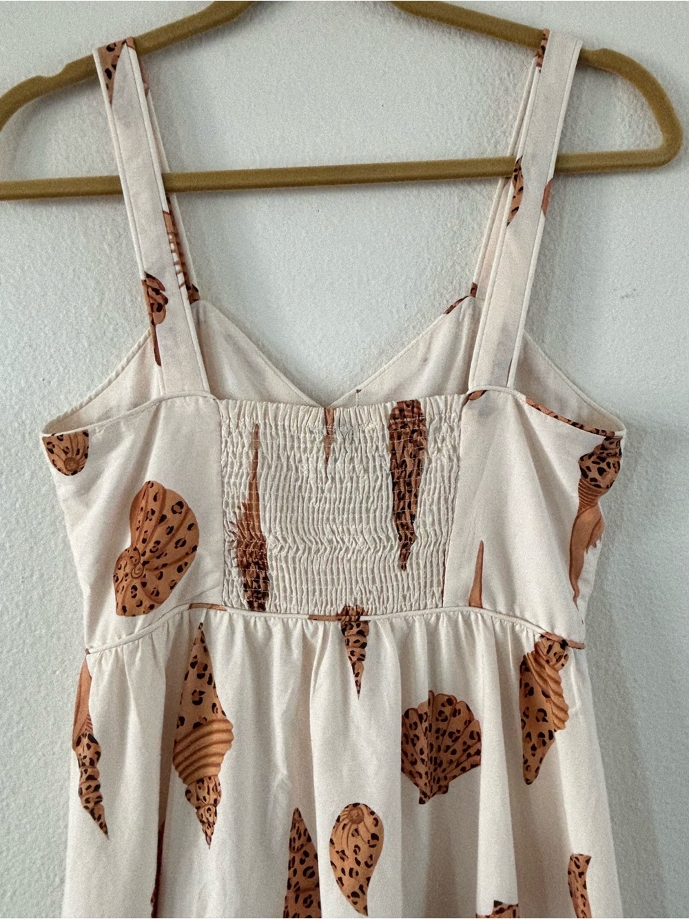 FARM Rio Leopard Shell Midi Sundress Off White Cream Cotton XS EUC - Picture 9 of 12